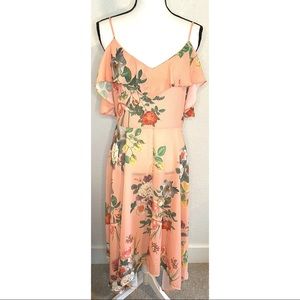 belle sky pink floral maxi dress size medium M